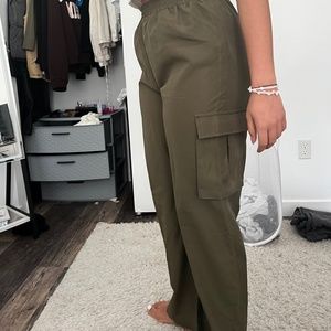 High waist flap pocket cargo pants